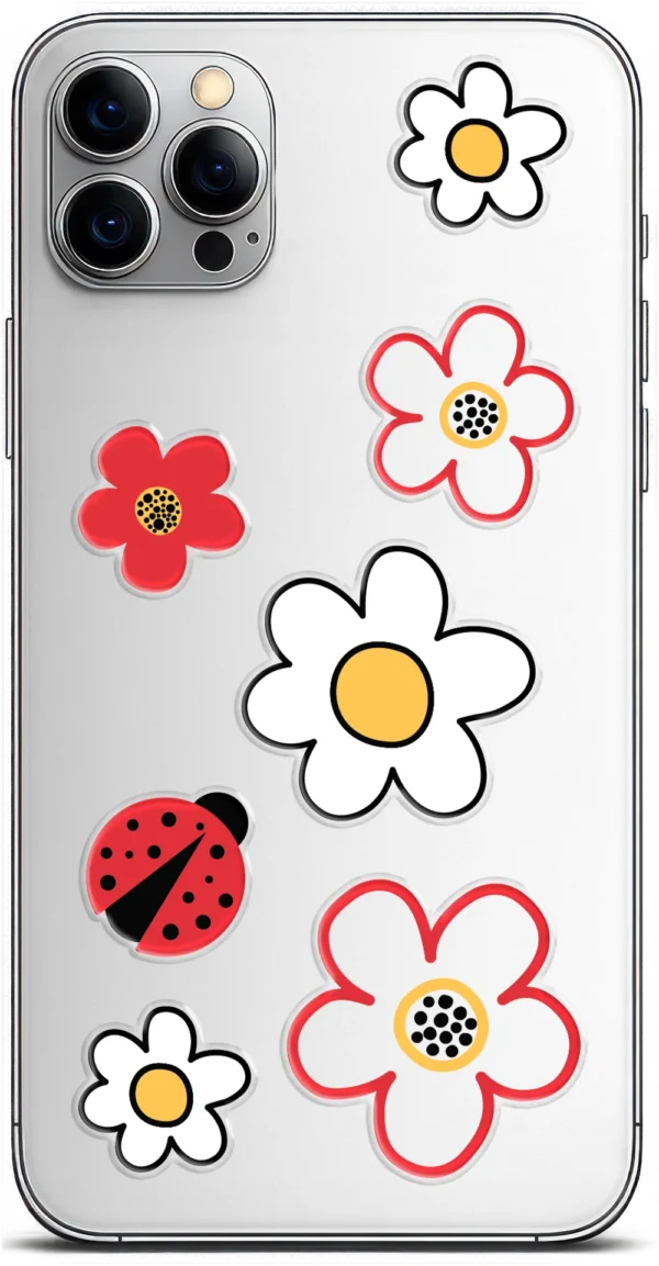 STICKDECO™ PHS 355015 — sada dekorů s květinami a beruškou