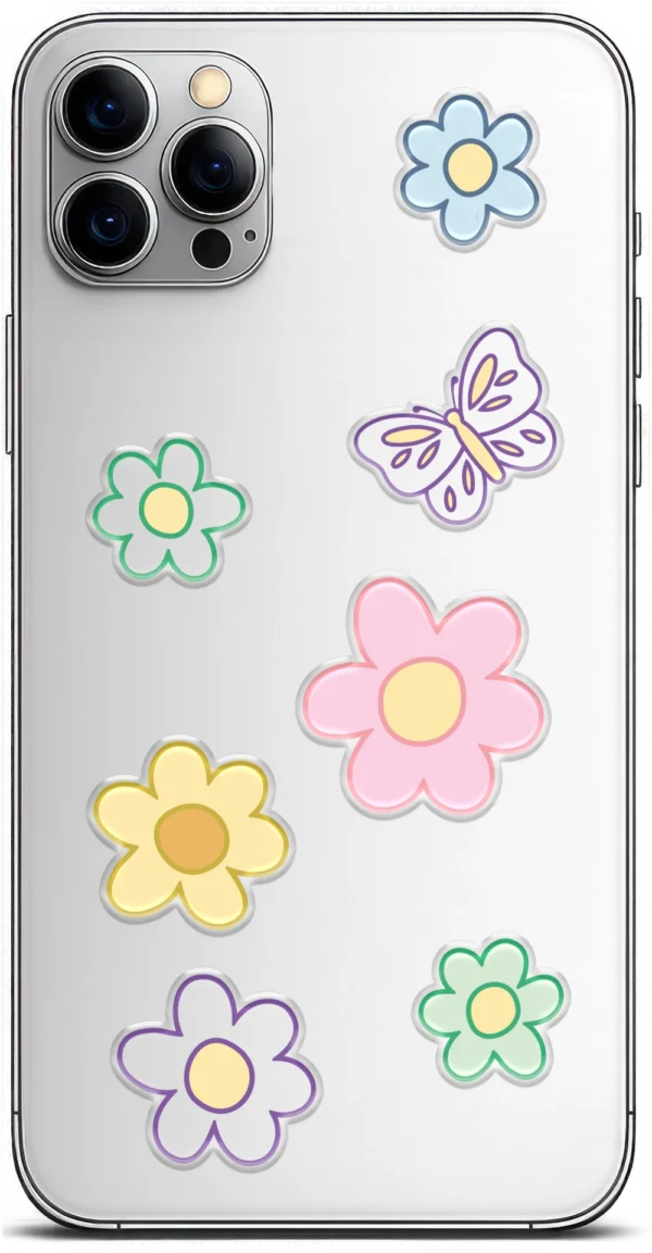 STICKDECO™ PHS 355018 — sada dekorů s barevnými květinami a motýlem