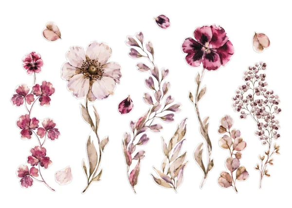 STICKDECO™ PHS 355104 — sada dekorů s boho květinami